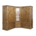 Handmade in England Corner 5 Door Mirrored Solid Pine Wardrobe in Light Oak Wax