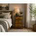 Solid Pine 3 Drawer Bedside Table - Baltic Dark Oak Polished - Fully Assembled | Handmade in England