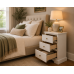 BALTIC SOLID PINE 3 DRAWER BEDSIDE CABINET IN WHITE BALTIC SOLID PINE 3 DRAWER BEDSIDE CABINET IN WHITE