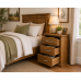 BALTIC SOLID PINE 3 DRAWER BEDSIDE CABINET IN KENILWORTH OAK WAX
