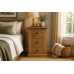 VICTORIAN SOLID PINE 3 DRAWER BEDSIDE IN LIGHT OAK WAX