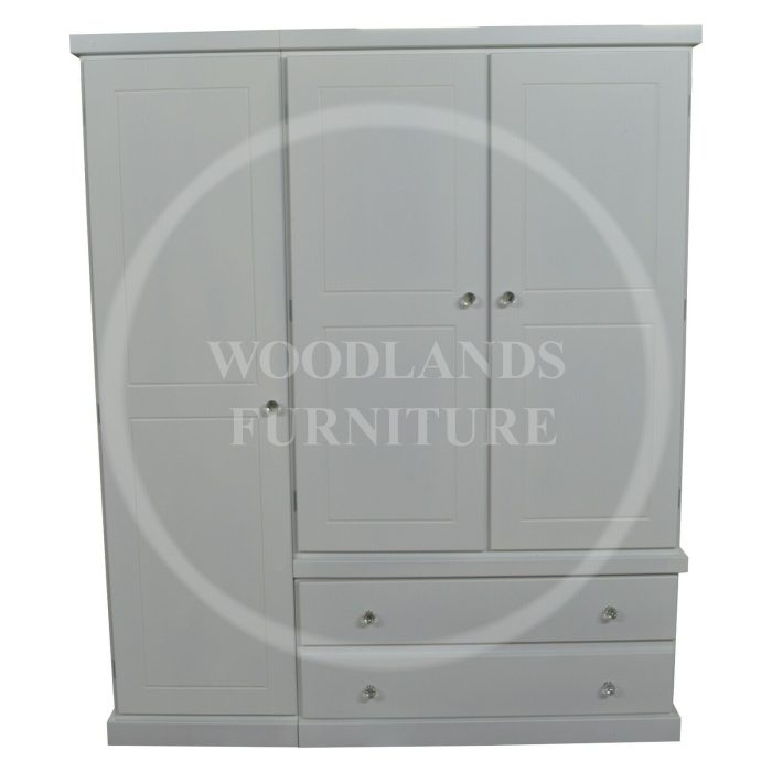 Cambridge 2 Drawer Triple Full Door Wardrobe  In White