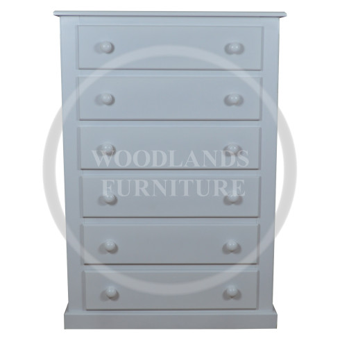 DEWSBURY 6 DRAWER CHEST TALL IN WHITE