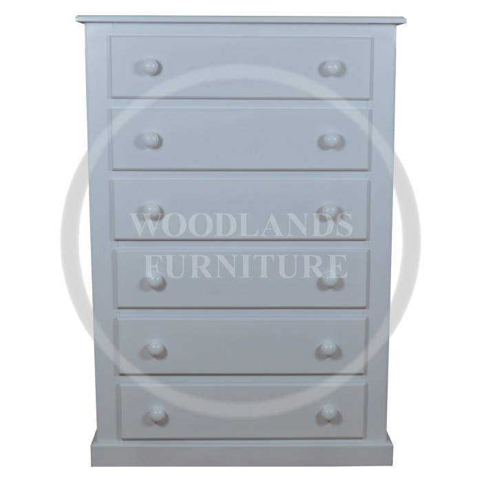 DEWSBURY 6 DRAWER CHEST TALL IN WHITE DEWSBURY 6 DRAWER CHEST TALL IN WHITE