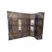 Handmade in England Corner Solid Pine 7 Door 11 Drawer Mirrored Wardrobe with Topbox in Brown Mahogany