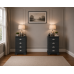 Baltic Solid Pine 4 Drawer Bedside Cabinet Set In Dark Grey