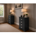 Baltic Solid Pine 4 Drawer Bedside Cabinet Set In Dark Grey