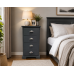 UK Handmade Solid Pine 4 Drawer 45cm Wide Bedside Table - Baltic Dark Grey - Fully Assembled (Bespoke Sizes)