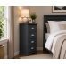 BALTIC SOLID PINE 4 DRAWER BEDSIDE CABINET IN DARK GREY BALTIC SOLID PINE 4 DRAWER BEDSIDE CABINET IN DARK GREY