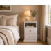2 Drawer Shelved Bedside Table - Cambridge White - Fully Assembled | Handmade in England