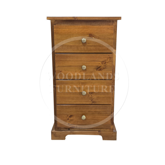 BALTIC SOLID PINE 4 DRAWER BEDSIDE CABINET IN GOLDEN OAK POLISHED BALTIC SOLID PINE 4 DRAWER BEDSIDE CABINET IN GOLDEN OAK POLISHED