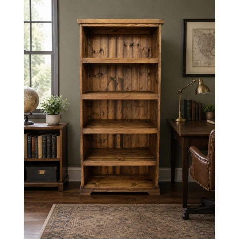 Handmade in England Baltic Solid Pine 4 Shelf Bookcase Medium Oak Wax Handmade in England Baltic Solid Pine 4 Shelf Bookcase Medium Oak Wax
