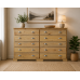 UK Handmade Solid Pine 10 Drawer Chest of Drawers - Baltic Light Antique Wax