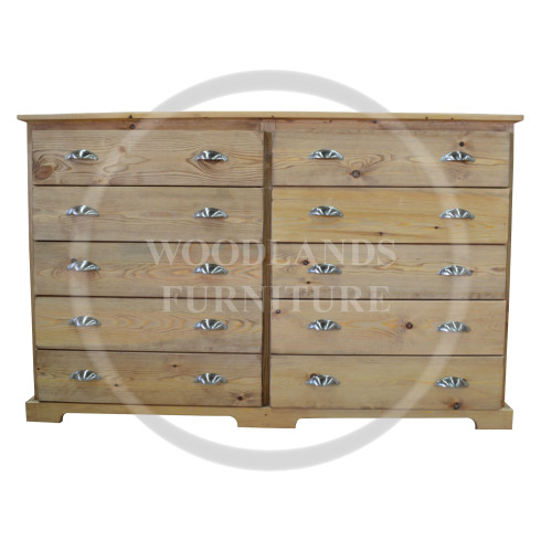 BALTIC SOLID PINE 10 DRAWER CHEST IN LIGHT ANTIQUE WAX