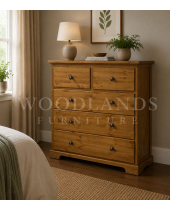BALTIC SOLID PINE 2+3 DRAWER CHEST IN LIGHT OAK POLISHED