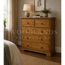 BALTIC SOLID PINE 2+3 DRAWER CHEST IN LIGHT OAK POLISHED