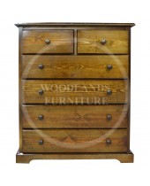 BALTIC SOLID PINE 2+4 DRAWER CHEST IN DARK OAK POLISHED 