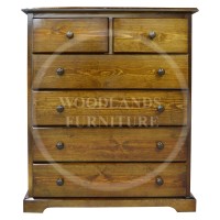 BALTIC SOLID PINE 2+4 DRAWER CHEST IN DARK OAK POLISHED 