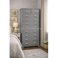 BALTIC SOLID PINE 2+8 CHEST OF DRAWERS IN GREY BALTIC SOLID PINE 2+8 CHEST OF DRAWERS IN GREY