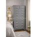Handmade in England Baltic Solid Pine 2+8 Chest of Drawers in Grey - Fully Assembled