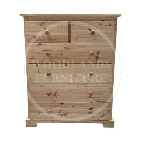 BALTIC SOLID PINE 2+4 CHEST OF DRAWERS IN NATURAL POLISHED