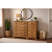 UK Handmade Solid Pine 10 Drawer 121cm Wide Chest of Drawers (5+5) - Baltic Light Oak Wax (Made to Measure)