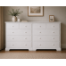 UK Handmade Solid Pine 4+6 Drawer 154cm Wide Chest of Drawers - Baltic White (Made to Measure)
