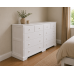 UK Handmade Solid Pine 4+6 Drawer 154cm Wide Chest of Drawers - Baltic White (Made to Measure)