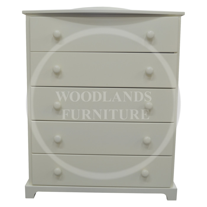 BALTIC SOLID PINE CURVED 5 DRAWER CHEST IN WHITE BALTIC SOLID PINE CURVED 5 DRAWER CHEST IN WHITE