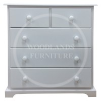 BALTIC SOLID PINE 2+3 DRAWER CHEST IN WHITE