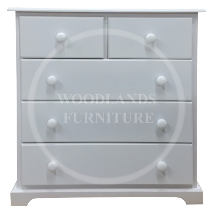 BALTIC SOLID PINE 2+3 DRAWER CHEST IN WHITE
