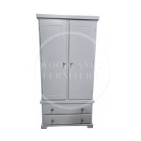 BALTIC SOLID PINE GENTS 2 DRAWER WARDROBE IN GREY
