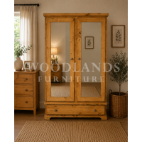 BALTIC SOLID PINE 1 DRAWER MIRRORED LARGE WARDROBE IN LIGHT OAK POLISHED BALTIC SOLID PINE 1 DRAWER MIRRORED LARGE WARDROBE IN LIGHT OAK POLISHED