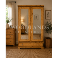 BALTIC SOLID PINE 1 DRAWER MIRRORED LARGE WARDROBE IN LIGHT OAK POLISHED BALTIC SOLID PINE 1 DRAWER MIRRORED LARGE WARDROBE IN LIGHT OAK POLISHED