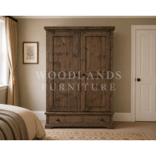 BALTIC SOLID PINE 1 DRAWER LARGE WARDROBE- NO MIRRORED DOORS IN MEDIUM OAK WAX BALTIC SOLID PINE 1 DRAWER LARGE WARDROBE- NO MIRRORED DOORS IN MEDIUM OAK WAX