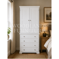 BALTIC SOLID PINE 2 DOOR 4 DRAWER WARDROBE IN WHITE BALTIC SOLID PINE 2 DOOR 4 DRAWER WARDROBE IN WHITE