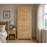 BALTIC SOLID PINE 2 DRAWER WARDROBE IN NATURAL POLISHED BALTIC SOLID PINE 2 DRAWER WARDROBE IN NATURAL POLISHED