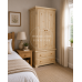 BALTIC SOLID PINE 2 DRAWER WARDROBE IN NATURAL POLISHED