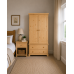 Handmade in England Baltic Solid Pine 2 Drawer Wardrobe in Natural Polished