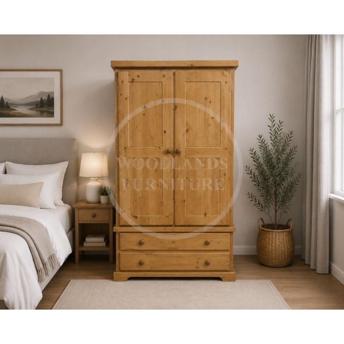 BALTIC SOLID PINE GENTS 2 DRAWER WARDROBE IN LIGHT OAK WAX BALTIC SOLID PINE GENTS 2 DRAWER WARDROBE IN LIGHT OAK WAX