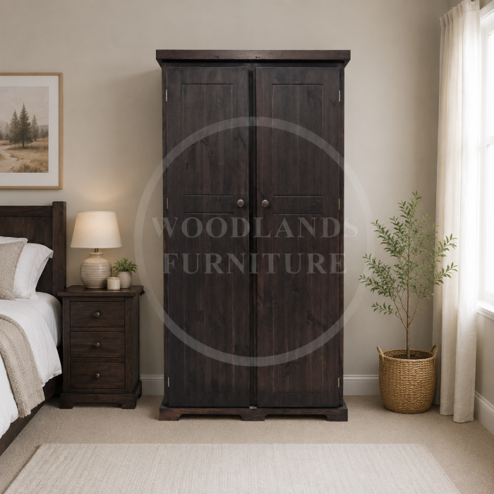 BALTIC SOLID PINE 2 DOOR FULL HANGING WARDROBE IN RED MAHOGANY WAX BALTIC SOLID PINE 2 DOOR FULL HANGING WARDROBE IN RED MAHOGANY WAX