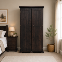 BALTIC SOLID PINE 2 DOOR FULL HANGING WARDROBE IN RED MAHOGANY WAX BALTIC SOLID PINE 2 DOOR FULL HANGING WARDROBE IN RED MAHOGANY WAX