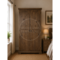 BALTIC SOLID PINE 2 DOOR FULL HANGING WARDROBE IN MEDIUM OAK WAX BALTIC SOLID PINE 2 DOOR FULL HANGING WARDROBE IN MEDIUM OAK WAX