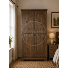 BALTIC SOLID PINE 2 DOOR FULL HANGING WARDROBE IN MEDIUM OAK WAX BALTIC SOLID PINE 2 DOOR FULL HANGING WARDROBE IN MEDIUM OAK WAX