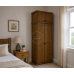 BALTIC SOLID PINE 2 DOOR FULL HANGING WARDROBE WITH TOPBOX IN MEDIUM OAK WAX