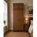 Handmade in England Baltic Solid Pine 2 Door Full Hanging Wardrobe with Topbox in Medium Oak Wax