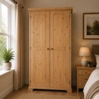 BALTIC SOLID PINE 2 DOOR FULL HANGING WARDROBE IN ANTIQUE WAX BALTIC SOLID PINE 2 DOOR FULL HANGING WARDROBE IN ANTIQUE WAX