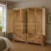 BALTIC SOLID PINE 4 DRAWER AND 4 DOOR WARDROBE IN LIGHT OAK WAX