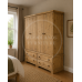 BALTIC SOLID PINE 4 DRAWER AND 4 DOOR WARDROBE IN LIGHT OAK WAX