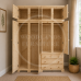BALTIC SOLID PINE 4 DOOR 3 DRAWER WARDROBE  WITH TOPBOX IN NATURAL POLISHED